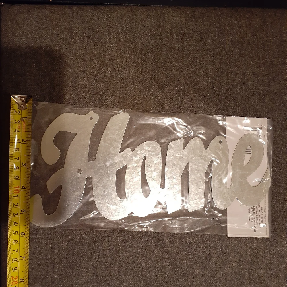 Home Sign Metal Script Sign